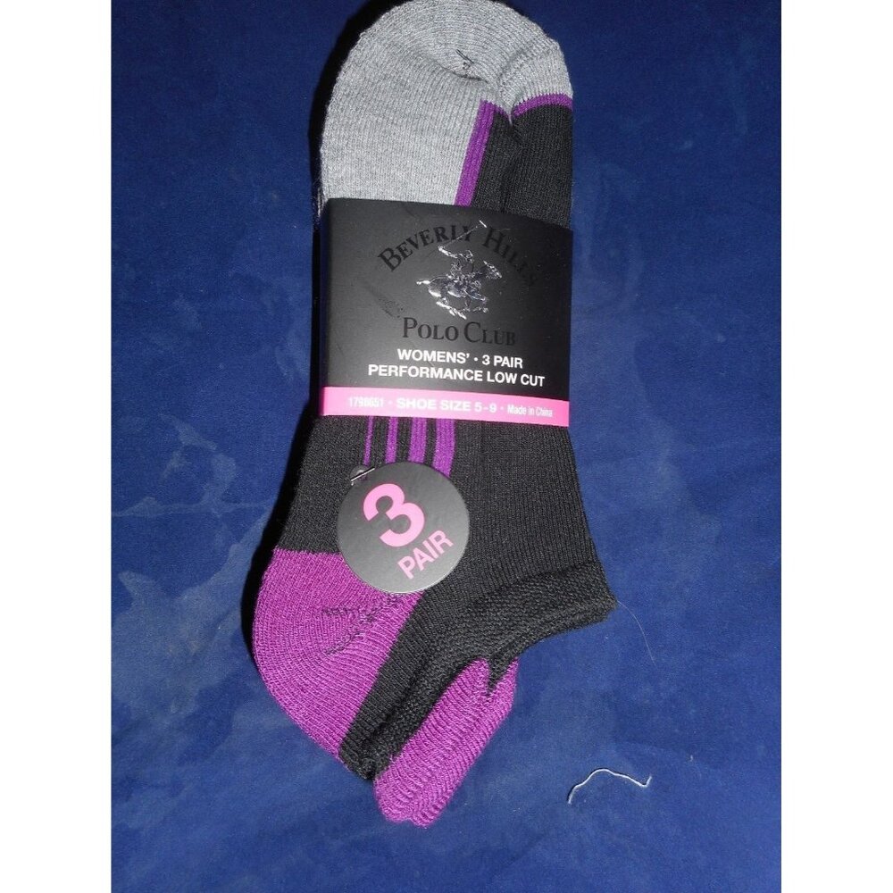 3 Pair Beverly Hills Polo Club Women No Show Socks Fits shoe size 5-9